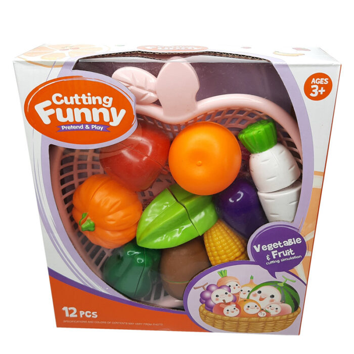 ست اسباب بازی آشپزخانه مدل برش میوه و سبزیجات کد Pnk12 مجموعه 12 عددی - Image 1
