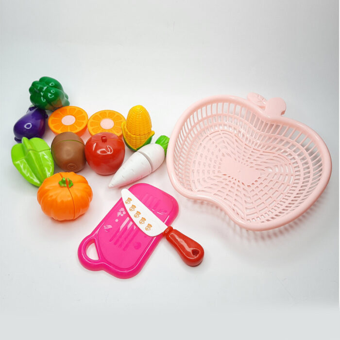 ست اسباب بازی آشپزخانه مدل برش میوه و سبزیجات کد Pnk12 مجموعه 12 عددی - Image 3