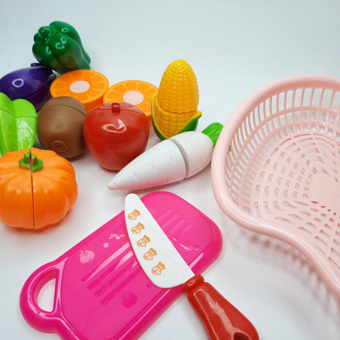 ست اسباب بازی آشپزخانه مدل برش میوه و سبزیجات کد Pnk12 مجموعه 12 عددی - Image 4