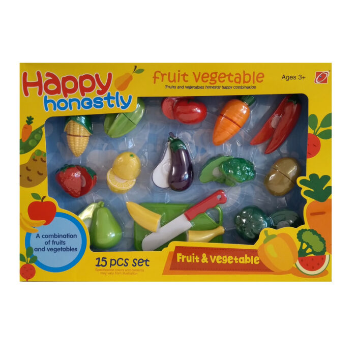 ست اسباب بازی مدل میوه و سبزیجات برشی کد42cfv30 مجموعه 15 عددی - Image 1