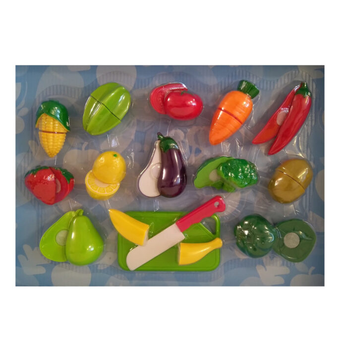 ست اسباب بازی مدل میوه و سبزیجات برشی کد42cfv30 مجموعه 15 عددی - Image 2