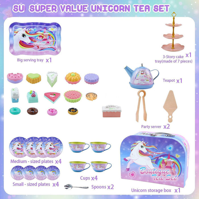 ست اسباب بازی آشپزخانه مدل فلزی طرح شیرینی خوری یوینیکورن کد 203 - Image 7