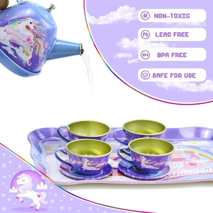 ست اسباب بازی آشپزخانه مدل فلزی طرح شیرینی خوری یوینیکورن کد 203 - Image 5