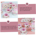 ست چای خوری فلزی کیفی رنگ صورتی کرم - Image 11