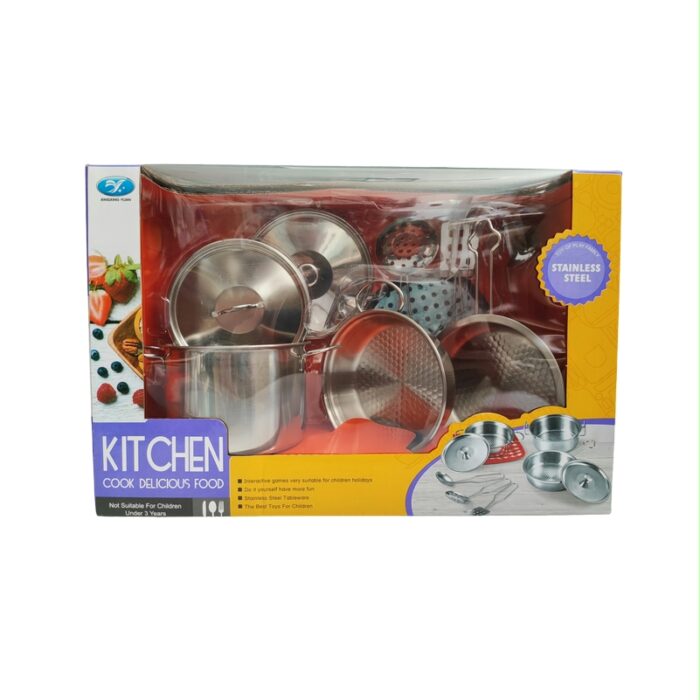 9556359.jpg ست اسباب بازی ظروف استیل آشپزخانه مدل KITCHEN COOK - Image 1