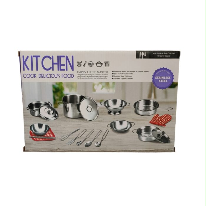 ست اسباب بازی ظروف استیل آشپزخانه مدل KITCHEN COOK - Image 6